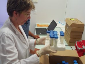 Réception des échantillons génétiques au laboratoire   © N Jean / ONCFS)